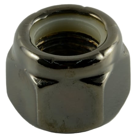 Nylon Insert Lock Nut, 1/2-20, Steel, Black Chrome, 3 PK